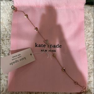 NEW WITH TAGS, Kate Spade, rose gold heart bracelet, three sizing holes